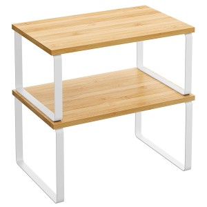 Songmics Gewürzregal-Set, 2-teilig, weiß/natur, für mehr Stauraum in der Küche.