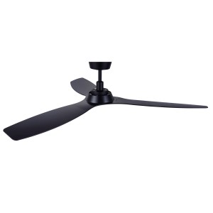 Schwarzer Lucci Air Deckenventilator Moto mit Fernbedienung, 132 cm Durchmesser.