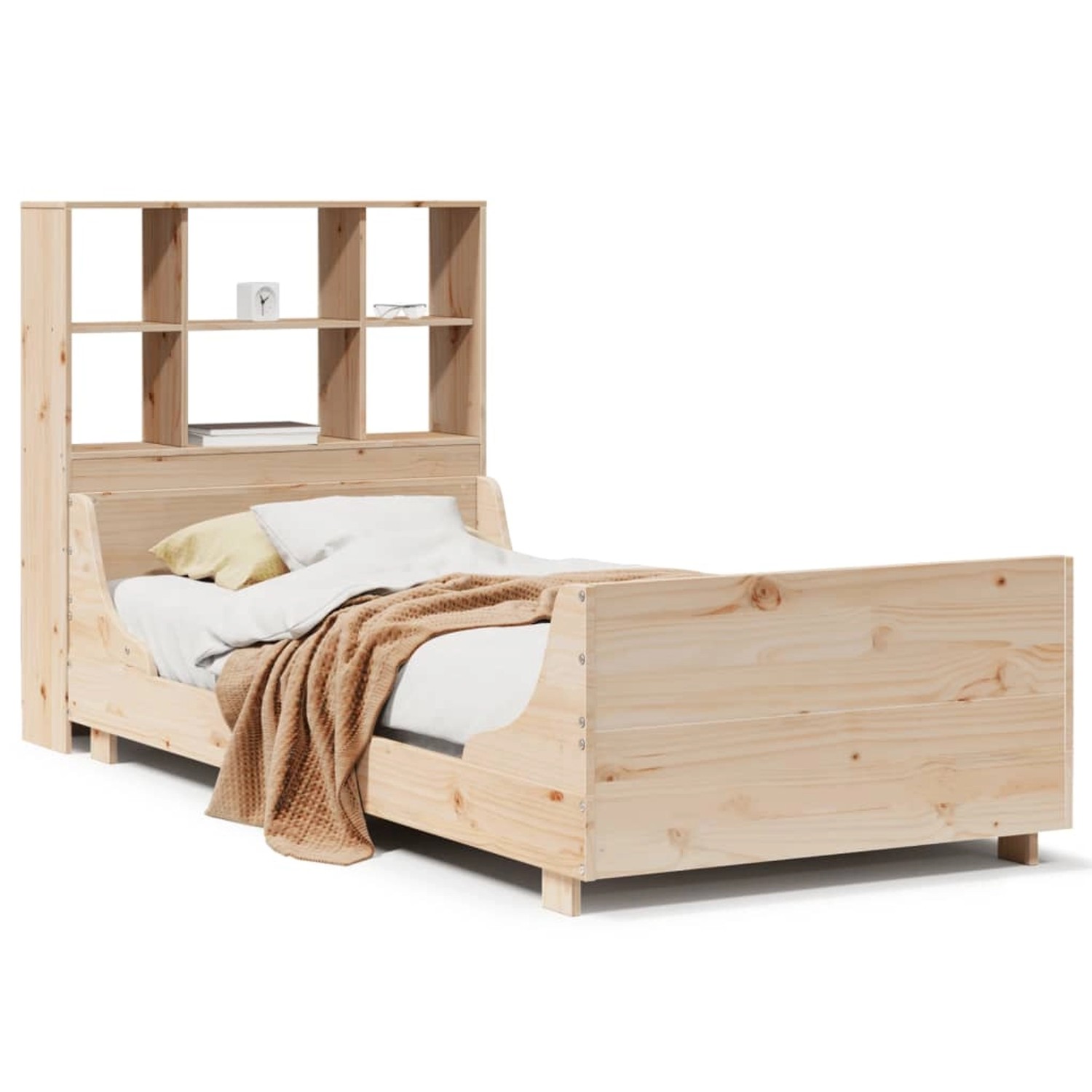 vidaXL Massivholzbett mit Regal ohne Matratze 100x200 cm 3323812 günstig online kaufen