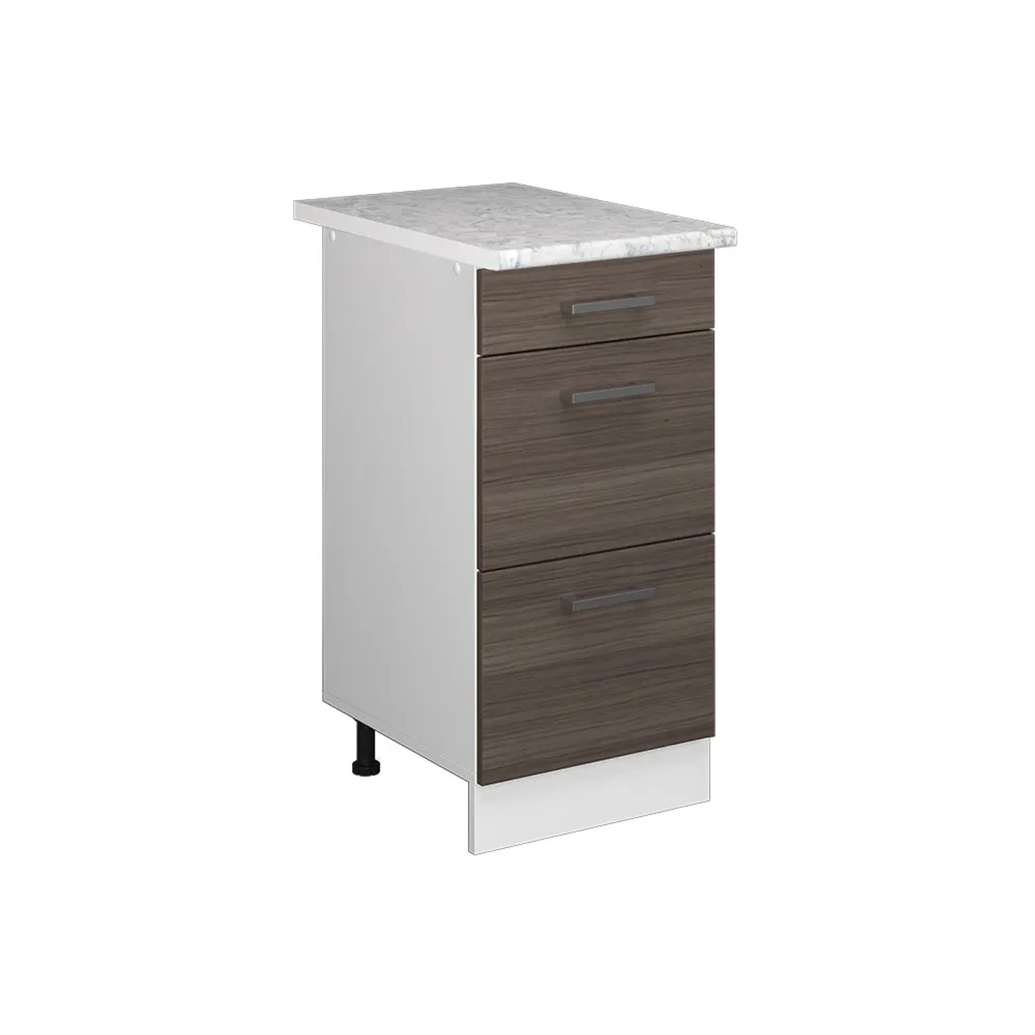 Vicco Küchenunterschrank R-Line Grau/Weiß 40 cm mit Schubladen AP Marmor günstig online kaufen