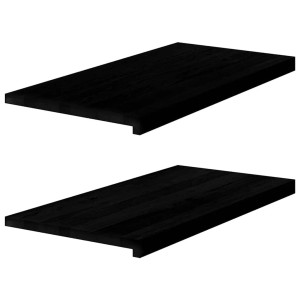 vidaXL Fensterbänke 2 Stk Dunkelbraun 80x40x2 cm Massivholz Eiche 4009198