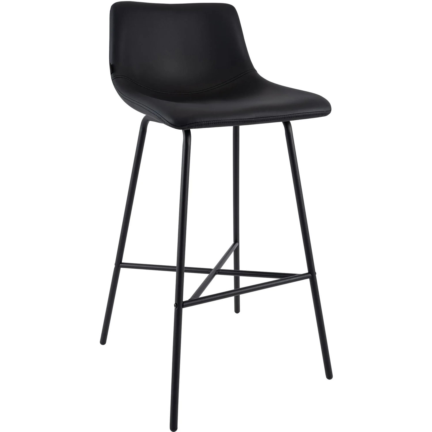 DELUKE Barhocker GEKEL Kunstleder Schwarz 44x49x98cm Barstuhl Mit Lehne Tresenhocker Tresenstuhl