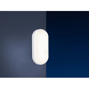 Weiße LED-Ovalleuchte OL 18W für Keller und Außenbereiche, Tageslichtweiß.