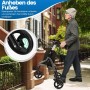 Costway Rollator Schmal Faltbar Gehhilfe 6-Fach Höhenverstellbar Grau_6