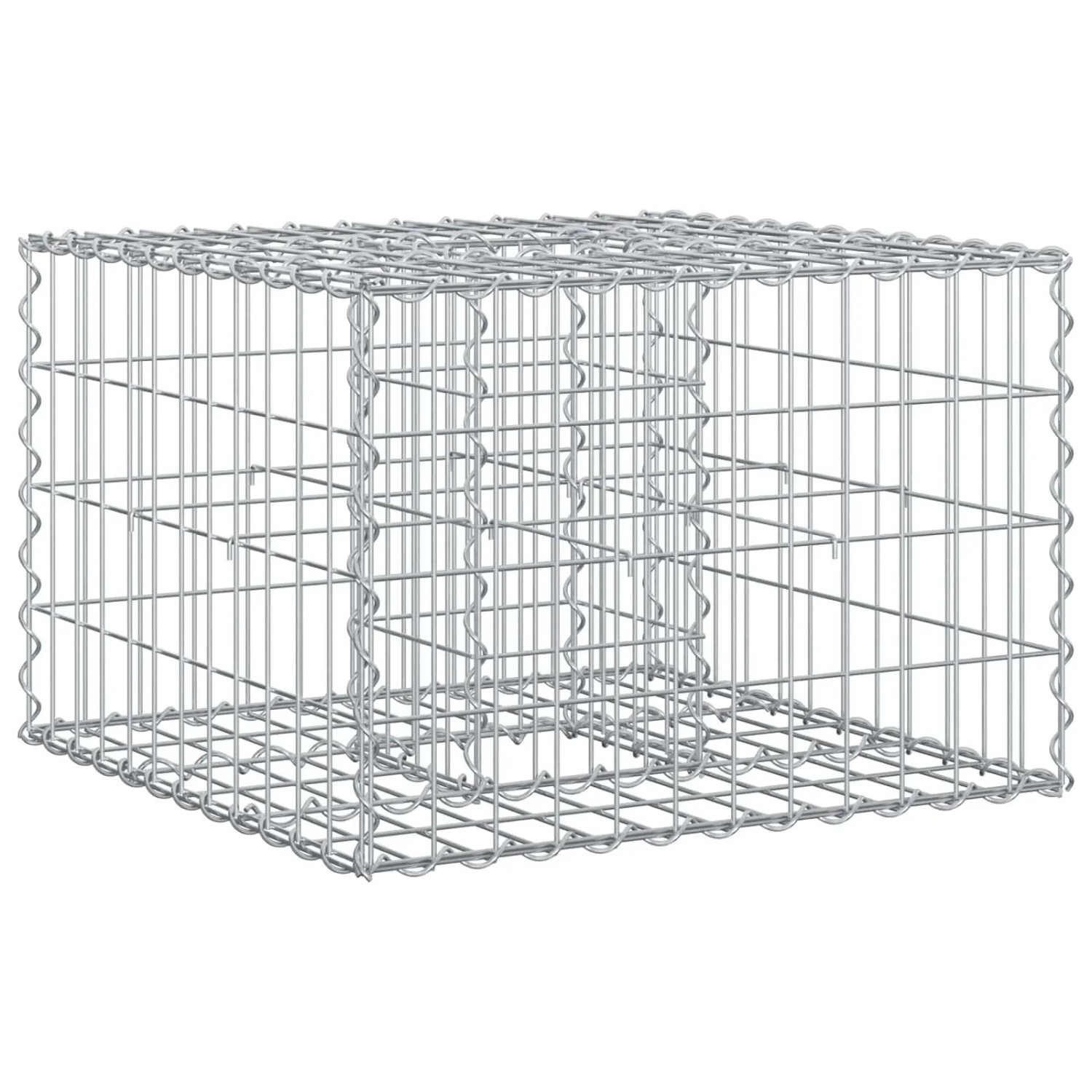 vidaXL Gabionen Hochbeet Silber 60 x 60 x 40 cm Verzinkter Stahl 42033317