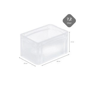 Transparentes 7,2L Eurobox 10er-Set BasicLine mit Deckel und Griff, 20x30x17cm, zur Aufbewahrung.