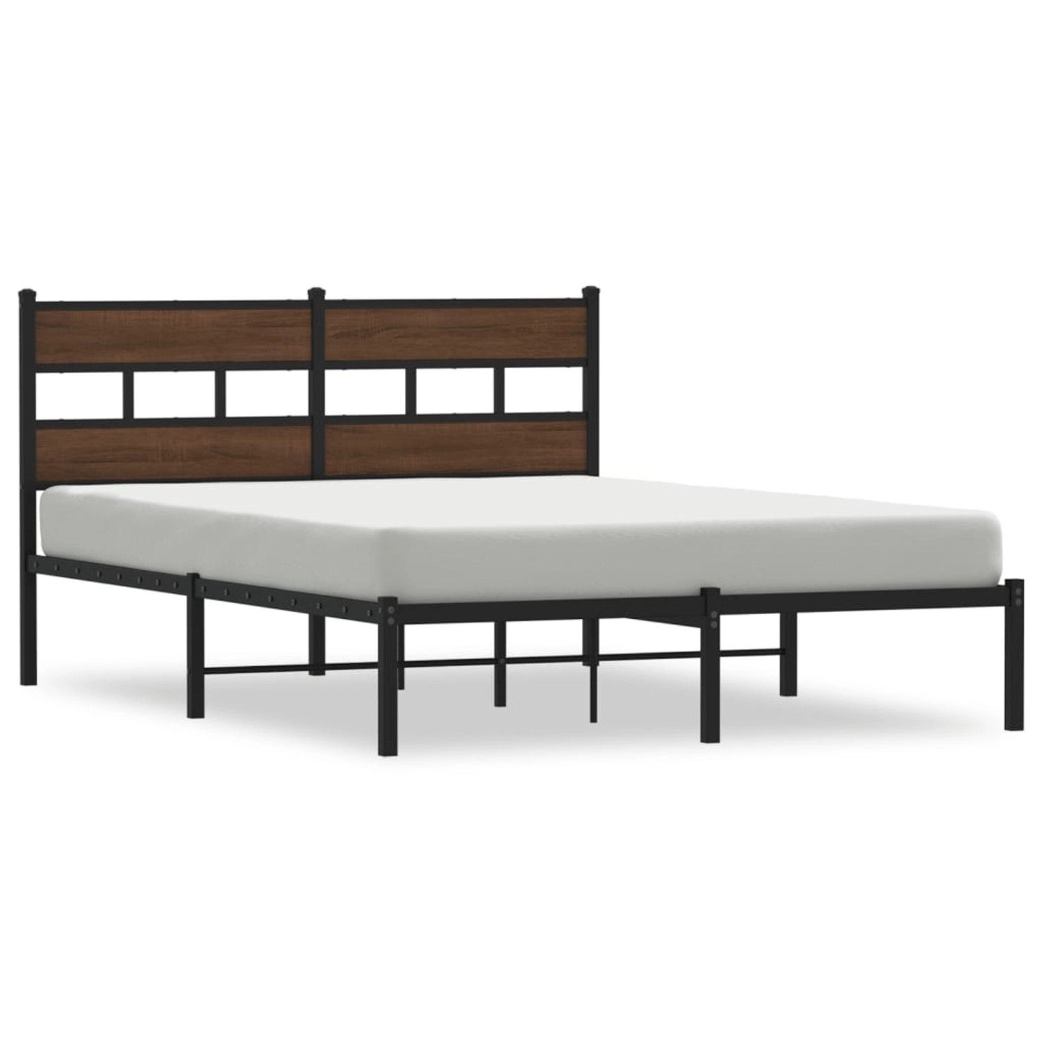 vidaXL Bettgestell ohne Matratze mit Kopfteil Braun Eiche 137x190 cm 401715 günstig online kaufen