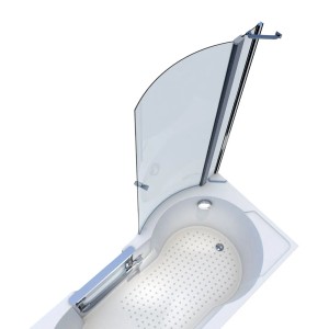 AcquaVapore Seniorendusche und Badewanne mit Tür, Duschabtrennung aus Glas.