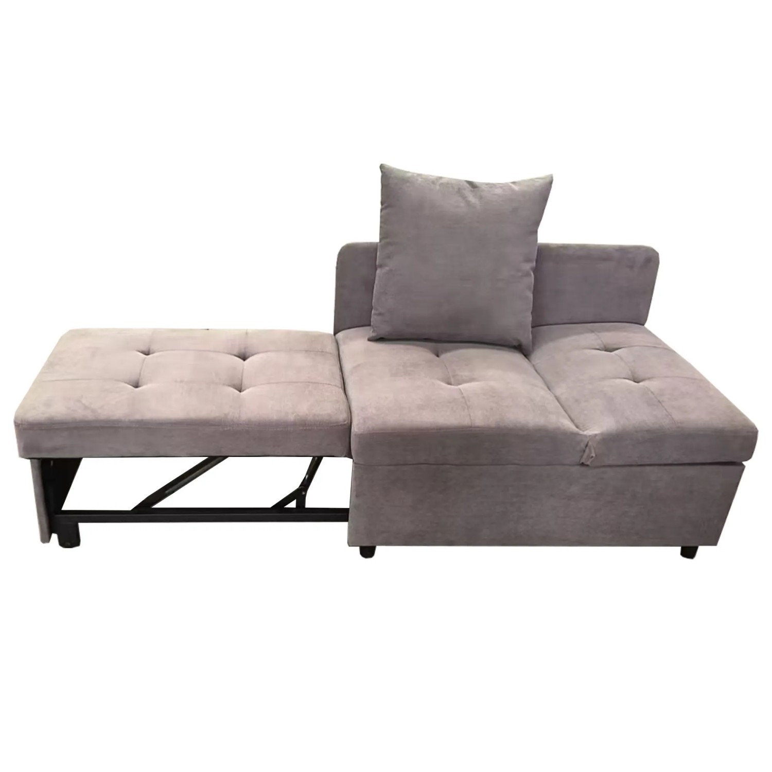 KOMHTOM Polsterbett Schlafsofa 3 In 1 Multifunktions-Schlafsofa Mit Verstellbarer Rückenlehne Liegesofa Für Kleine Räume Leinen Grau