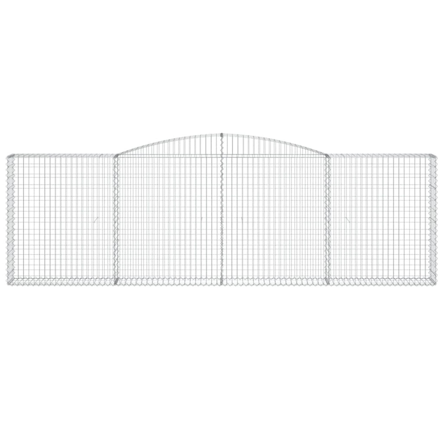 9er Set vidaXL Gabionen mit Hochbogen, 400x30x120/140cm, aus verzinktem Eisen.