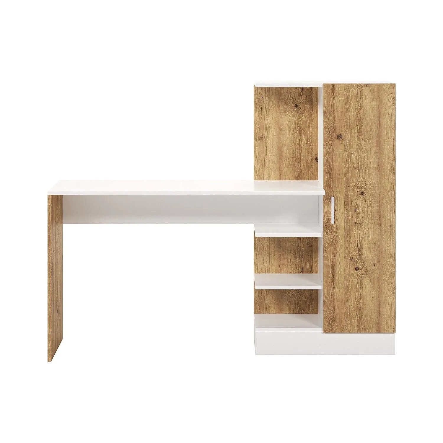 Vente-unique Schreibtisch Milaria Naturfarben Hell  Weiß 152.3 cm
