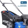 Hyundai Benzin-Rasenmäher LM5122G, 51cm Schnittbreite, blauer Rasenmäher mit Fangkorb.