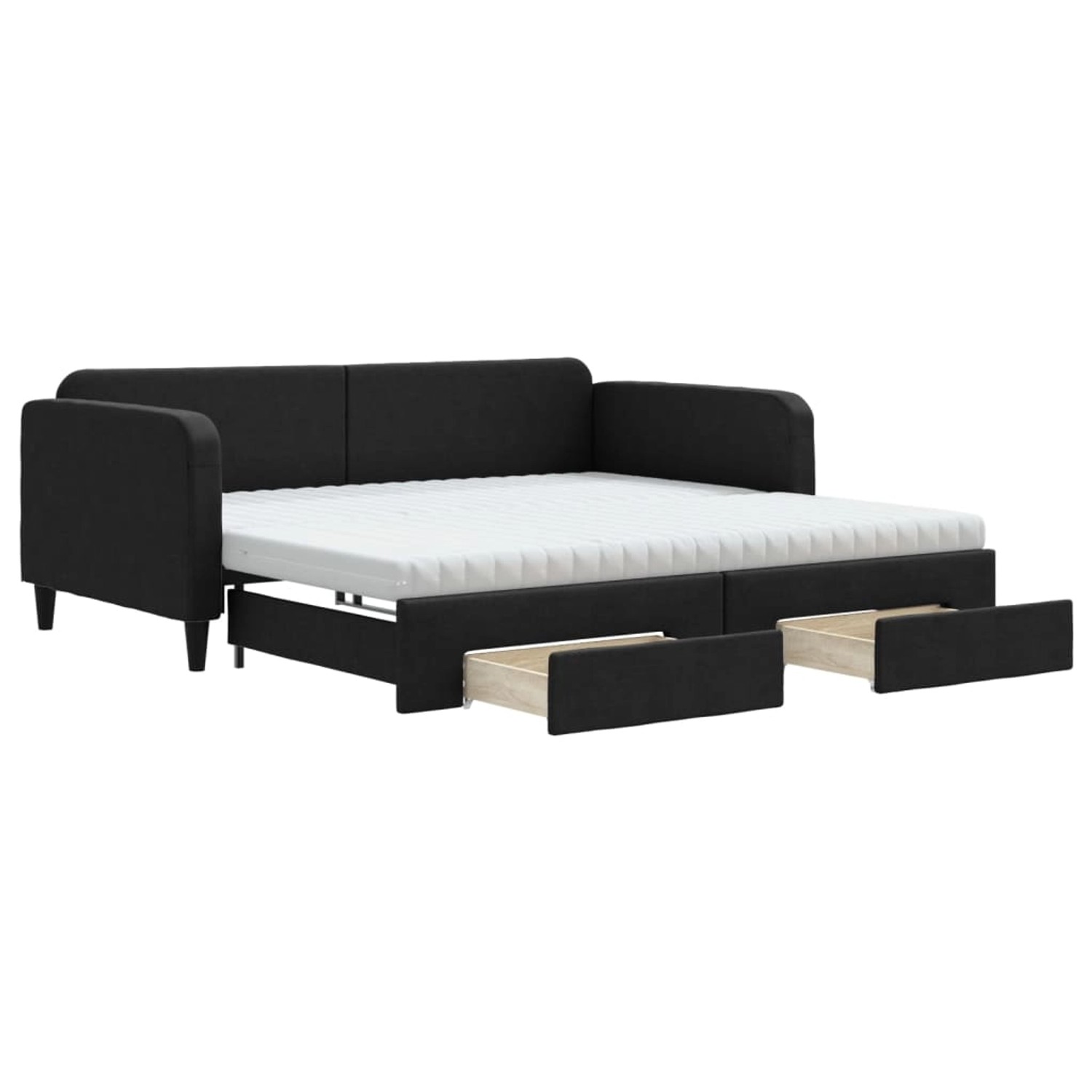 vidaXL Tagesbett Ausziehbar mit Schubladen Schwarz 100x200 cm Stoff1881268 günstig online kaufen