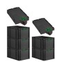 PROREGAL Sparset: 5 schwarze Euroboxen mit grünen Griffen und Auflagedeckel. Aufbewahrungsboxen für Lager und Transport.