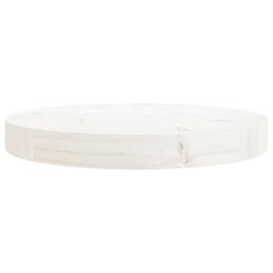 vidaXL Tischplatte Rund Weiß Ø30x3 cm Massivholz Kiefer 833656