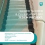 Selbsthaftendes Abdeckvlies schützt Treppe. Weißes Schutzvlies, 140g/m², für Renovierung und Bau.