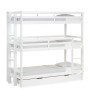 Homestyle4u Etagenbett mit Matratzen 90x200 cm Kinderbett Dreifachbett Hochbett Bettkasten