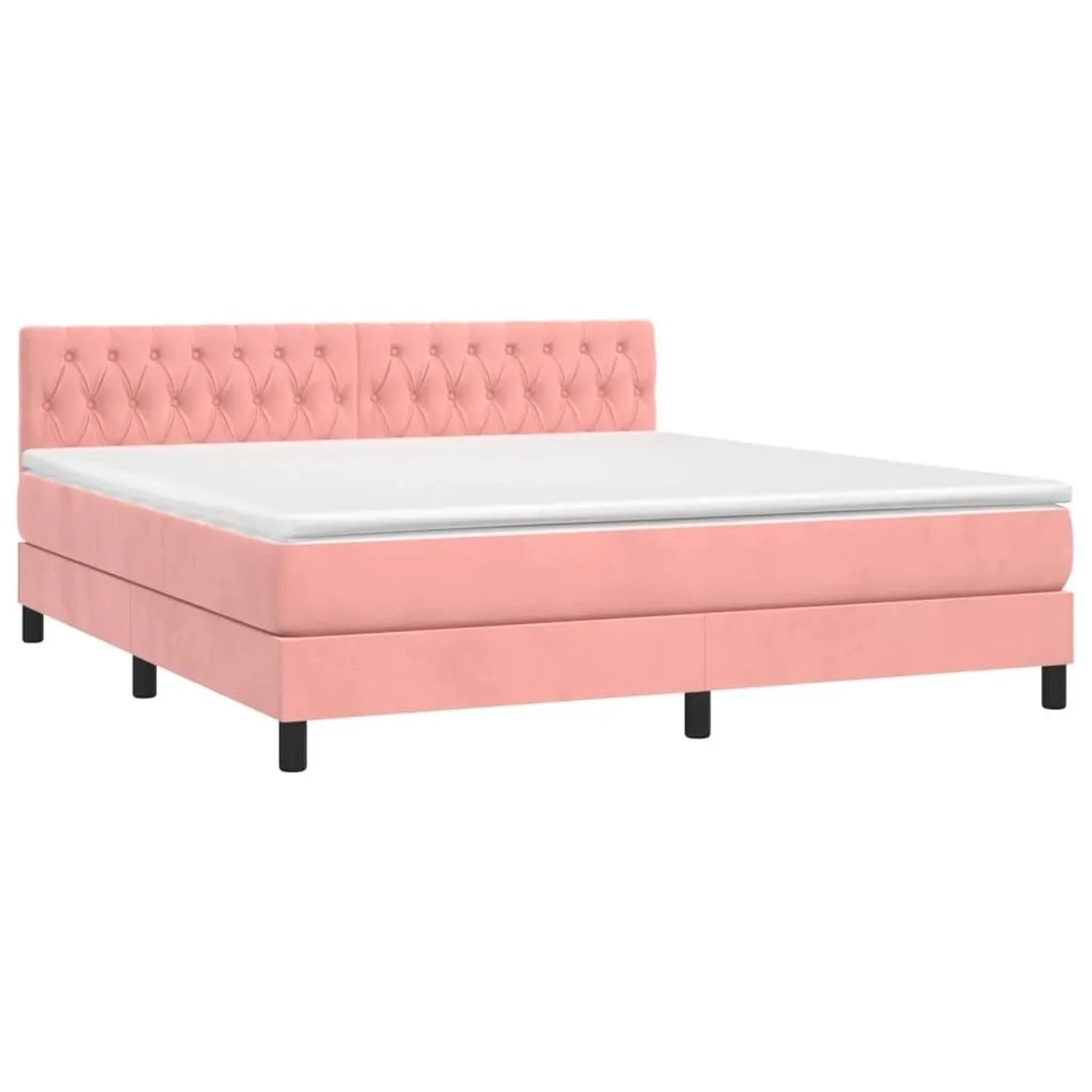 vidaXL Boxspringbett mit Matratze & LED Rosa 180x200 cm Samt 3134602 günstig online kaufen