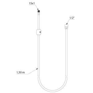 Delabie Ersatzschlauch Nylon schwarz L1500mm für Auszugbrause