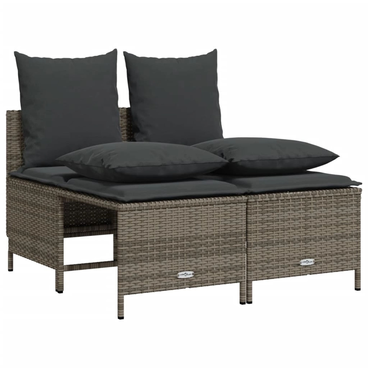 vidaXL 4-Tlg Garten-Sofagarnitur mit Kissen Grau Poly Rattan 368382 günstig online kaufen