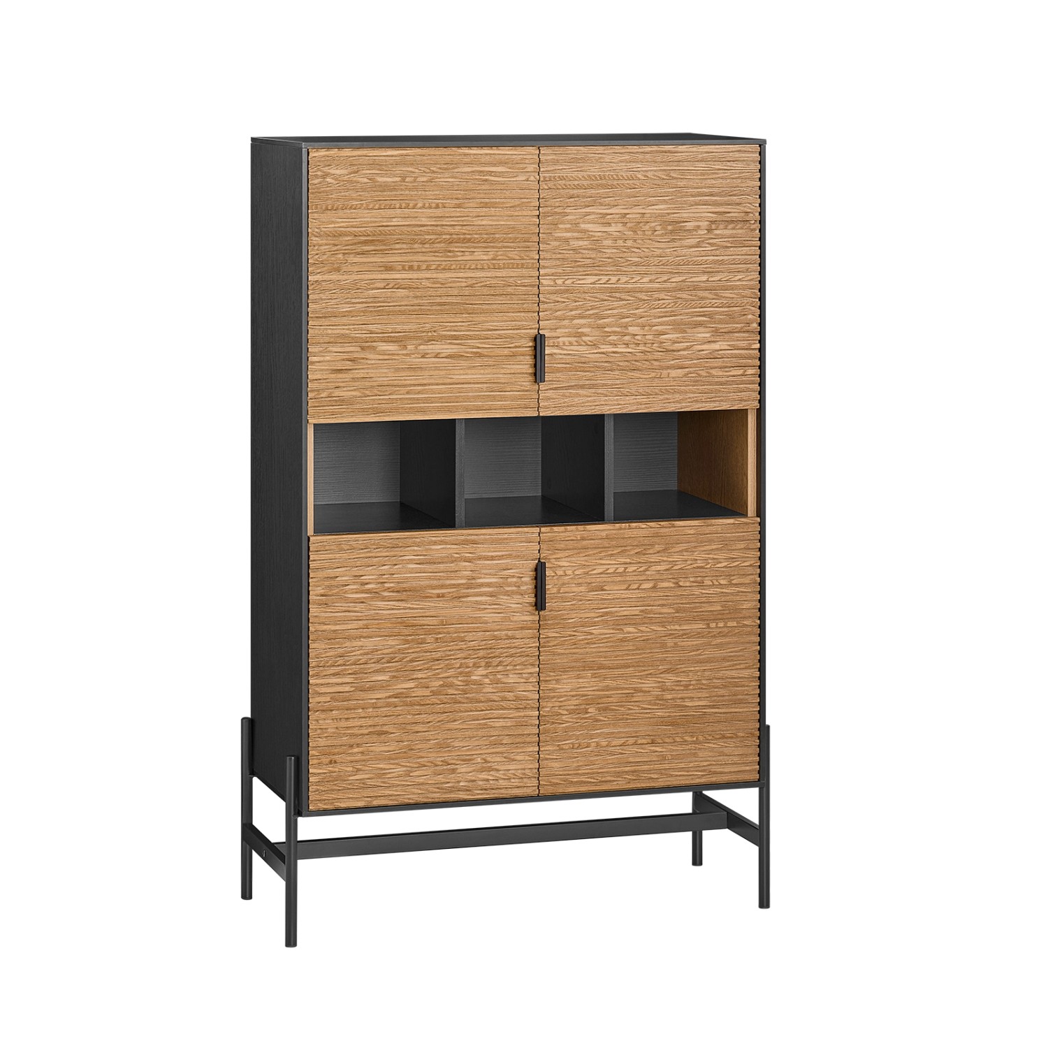 SoBuy Sideboard Küchenschrank Buffet Aufbewahrungsschrank Schwarz HFSB03-SC günstig online kaufen
