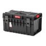 Schwarzer PROREGAL QBRICK Werkzeugkasten mit transparentem Deckel und Klemmverschlüssen.