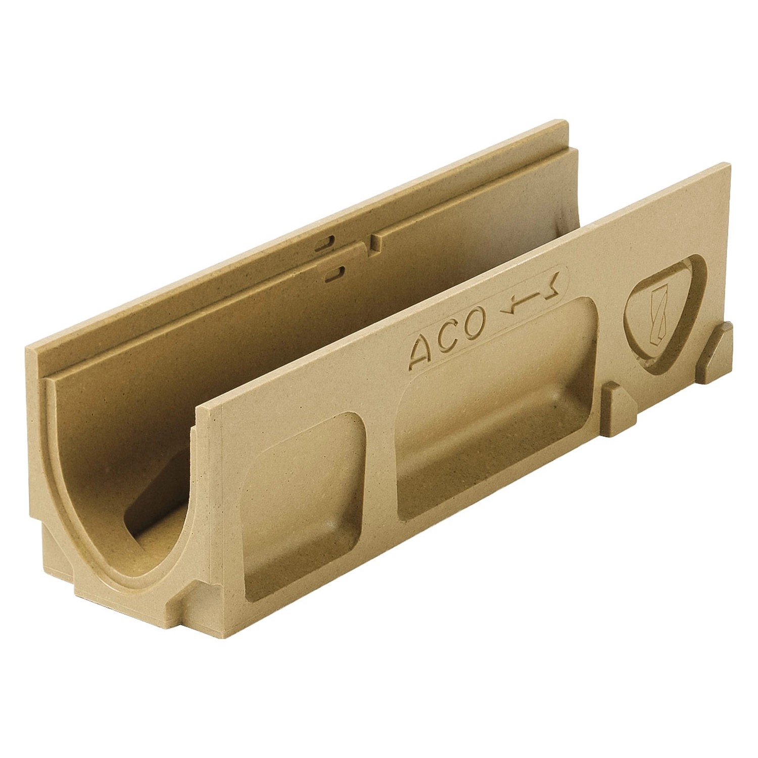 ACO Galaline Polymerbetonrinne, 0,5 m, mit Vorformung für Eck-/T-Verbindungen.