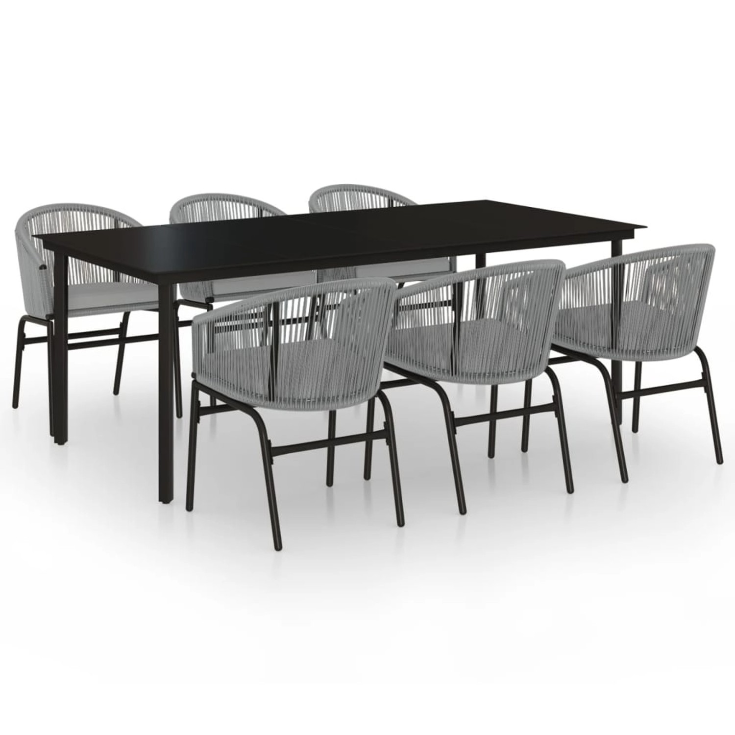 vidaXL 7-Tlg Garten-Essgruppe Grau 3099237