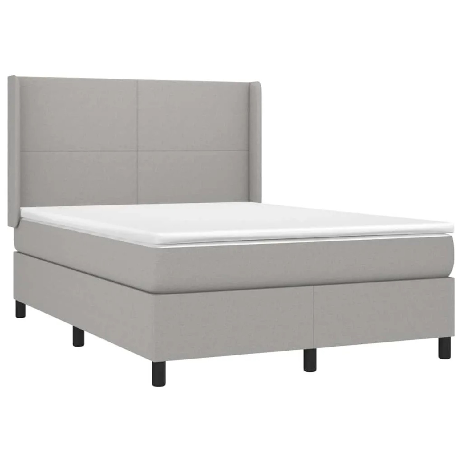 vidaXL Boxspringbett mit Matratze Hellgrau 140x200 cm Stoff 3131273