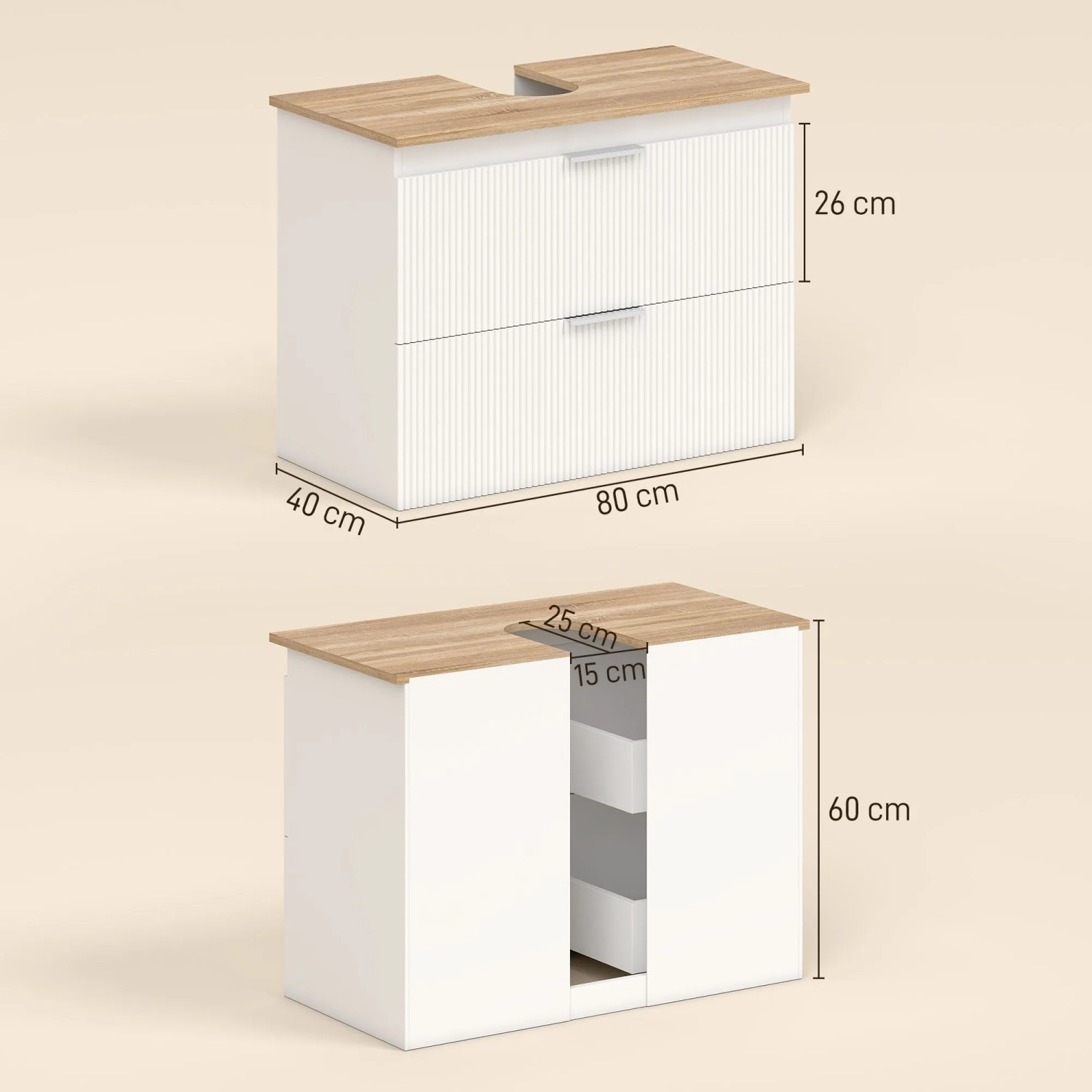 HOMCOM-Waschbeckenunterschrank-80L x 40B x 60H cm_3