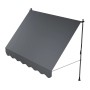 Graue Juskys Klemmmarkise Kapstadt 250x120 cm für Balkon & Terrasse, ohne Bohren montiert.