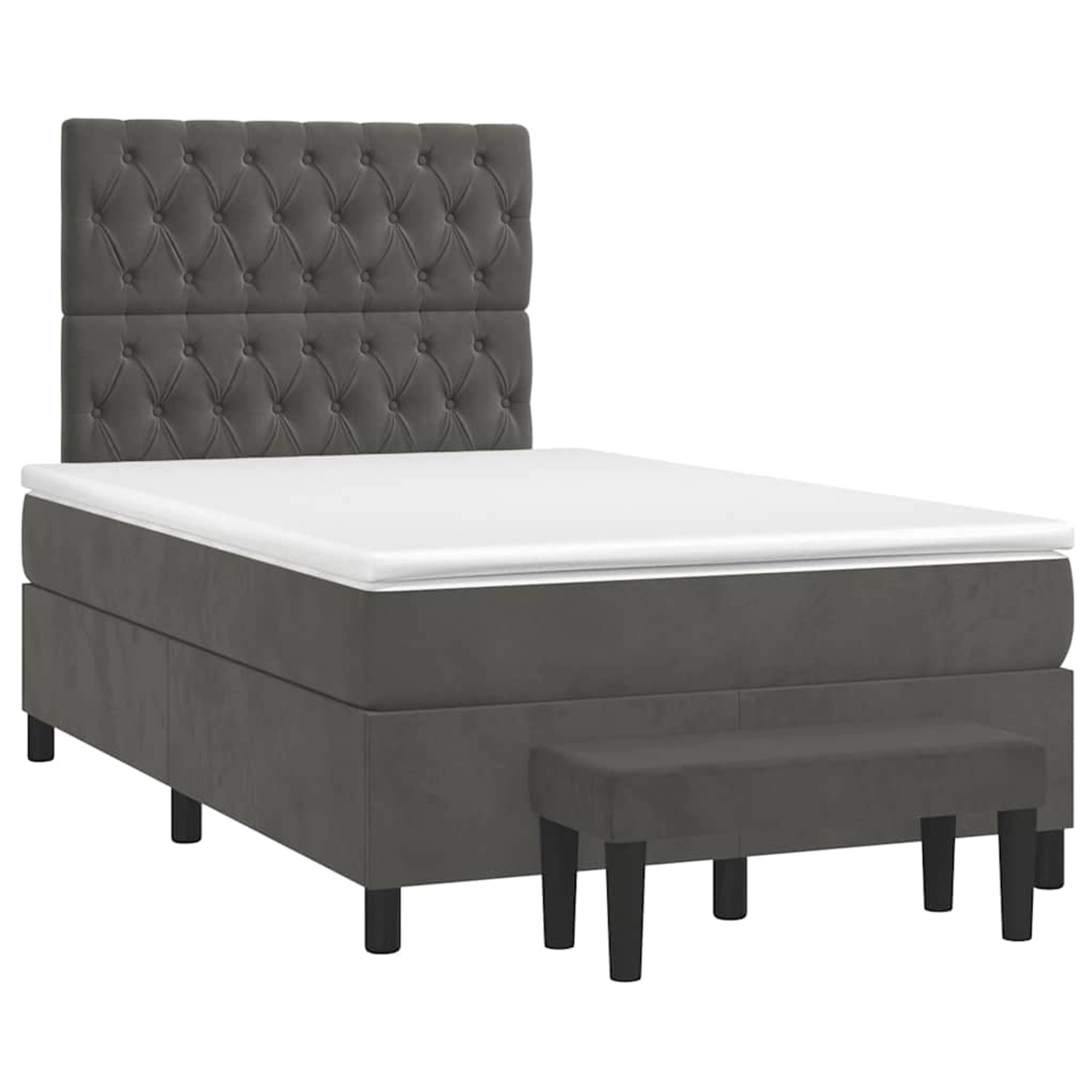 vidaXL Boxspringbett mit Matratze Dunkelgrau 120x190 cm Samt 3270488 günstig online kaufen