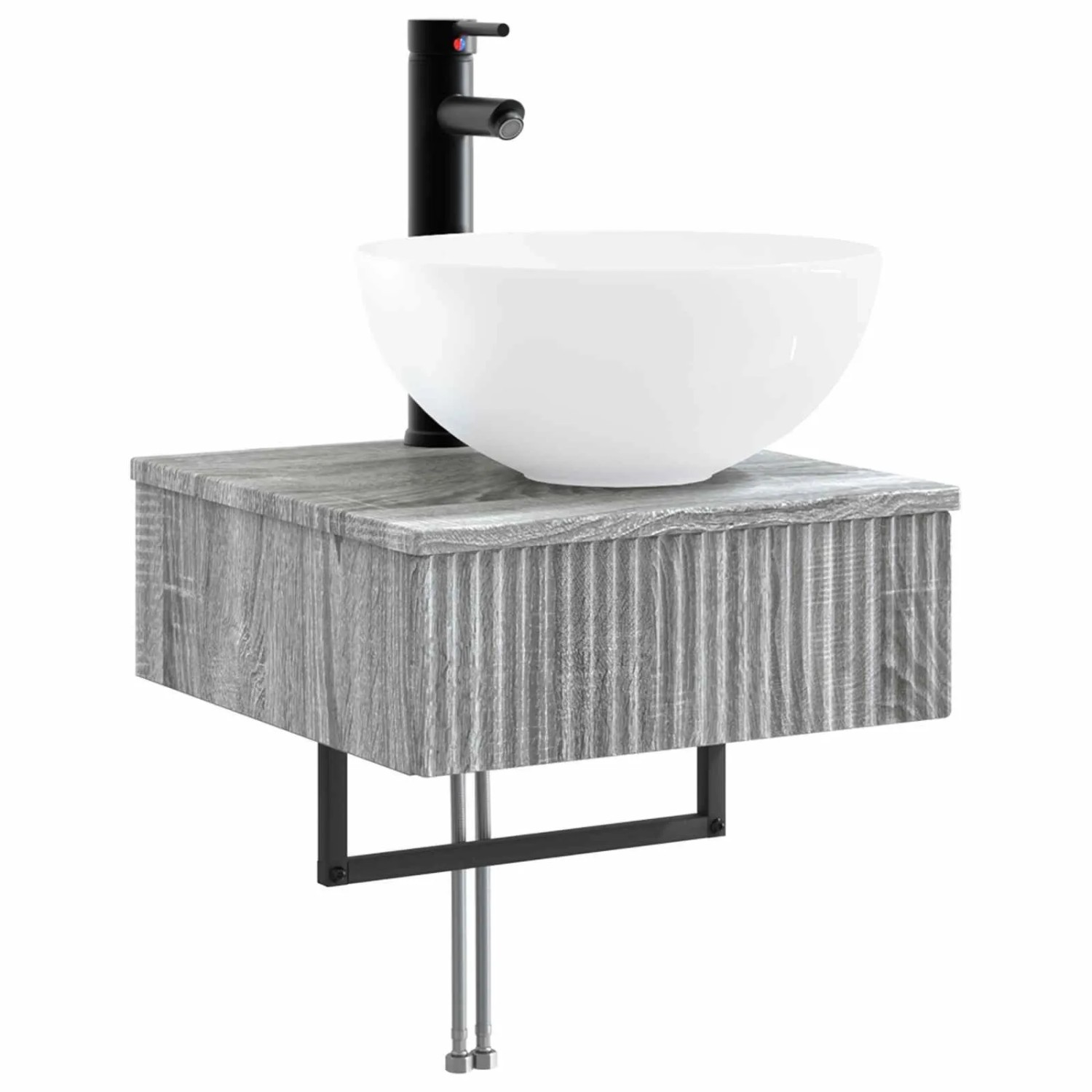 vidaXL Wandmontiertes Waschbecken Grau Sonoma 40 x 41 x 40,5 cm 890184
