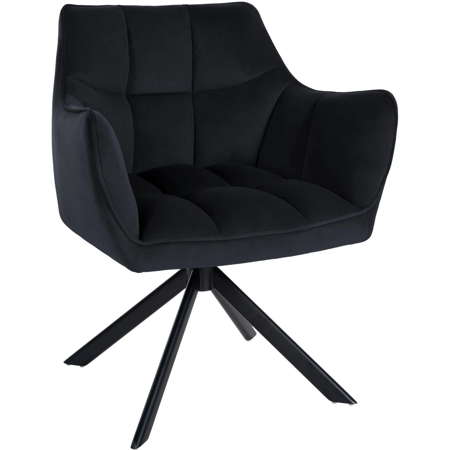 DELUKE Esszimmerstuhl SWING Samt Schwarz 81x67x58cm Schwarz Samt Metall Gestell Stühle Esszimmerstühle Esstisch Küchenstuhl