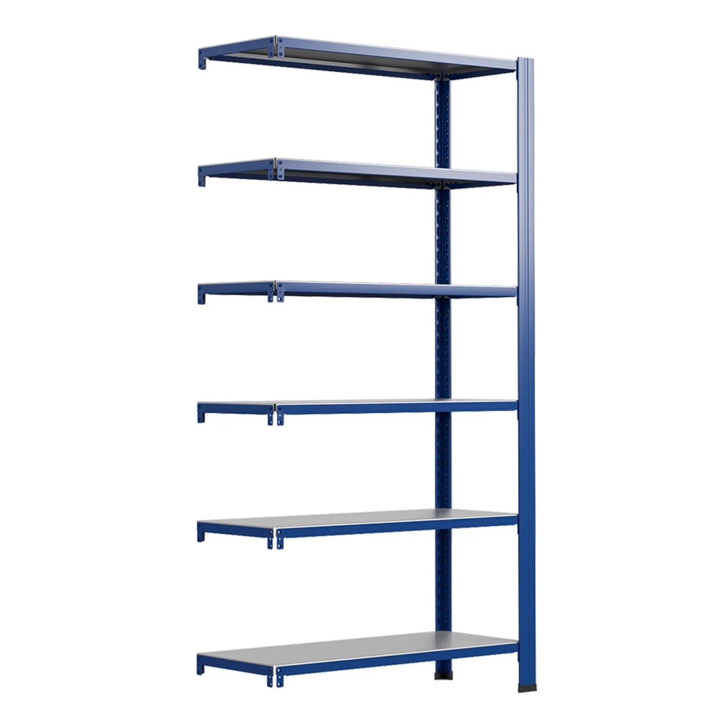 Ar Shelving T Profile Zusatzmodul Blau & Verzinkt 200x100x30 cm 6 Böden 180 kg