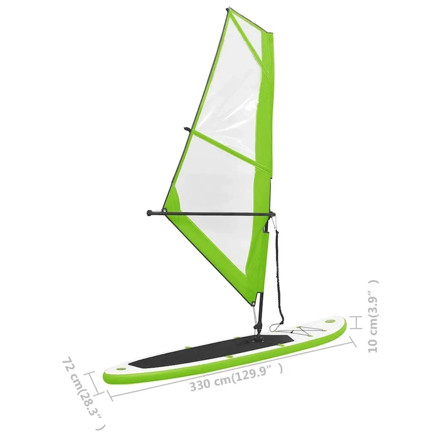 vidaXL Aufblasbares SUP-Board mit Segel Set Grün und Weiß 92735_14