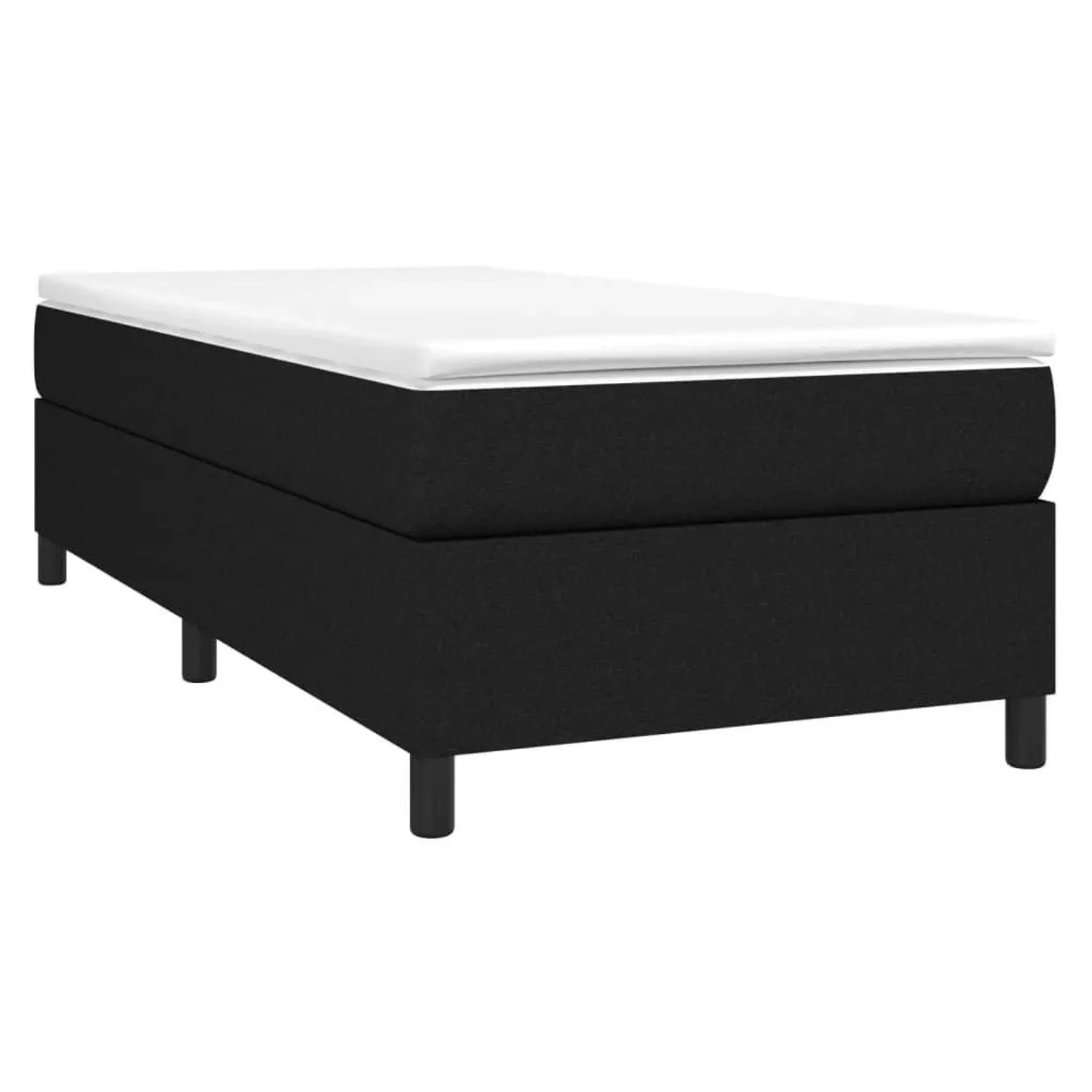 vidaXL Boxspringbett mit Matratze Schwarz 100x200 cm Stoff 3144401 günstig online kaufen