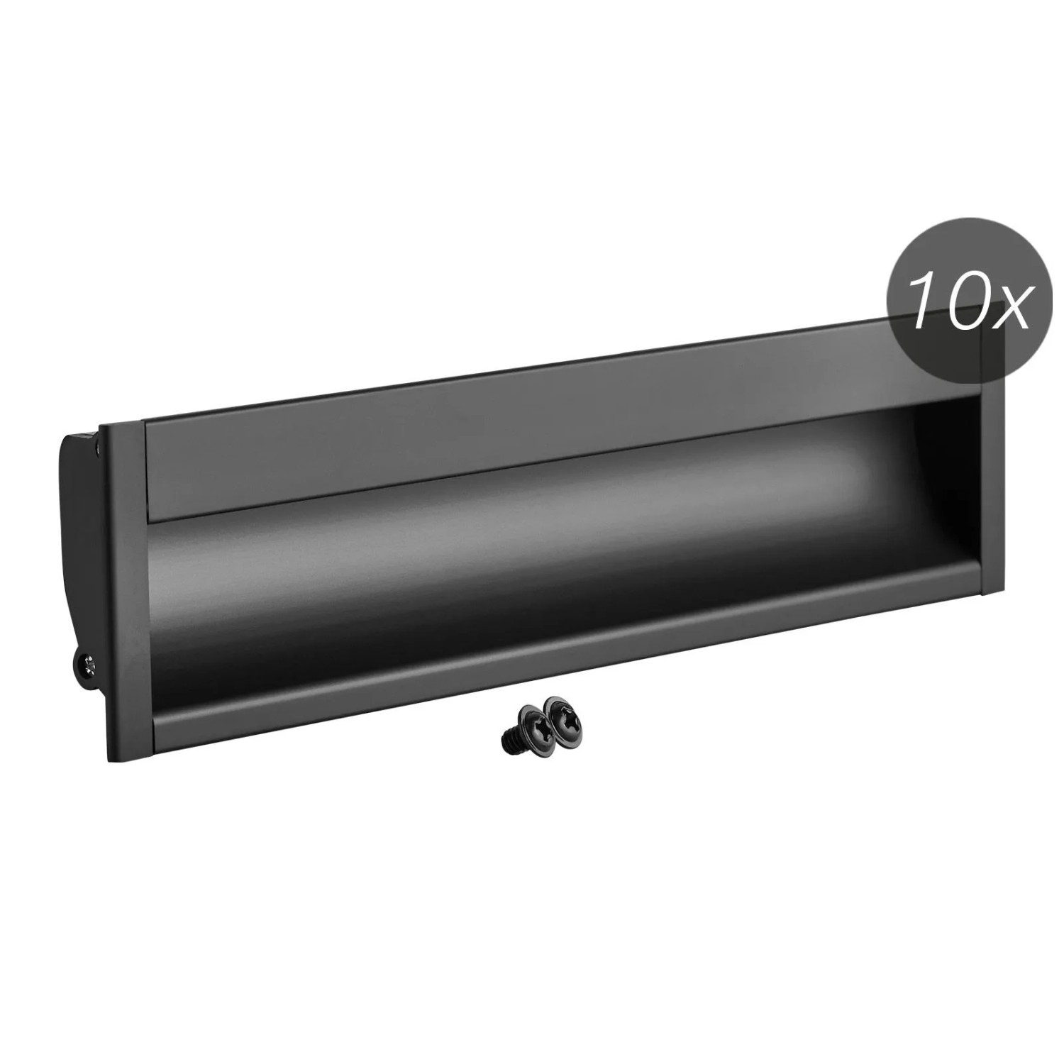 SOTECH 10x Einlassgriffe EL-12 194 x 47,5 mm Bohrlochabstand 160 mm Schwarz Matt Aus Aluminium