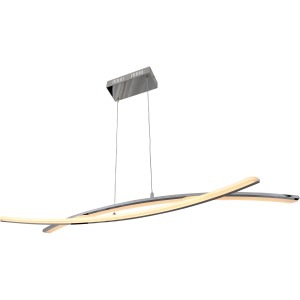 Moderne LED-Pendelleuchte Theo in Chromoptik für stilvolle Beleuchtung im Raum.