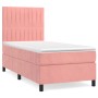 Rosa vidaXL Boxspringbett (80x200 cm) mit Samtbezug, Matratze und Kopfteil.