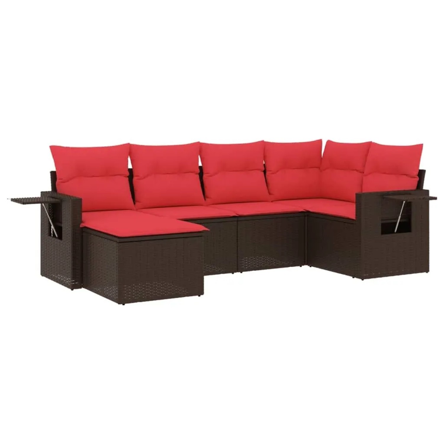 vidaXL 6-Tlg Gartensofa-Set mit Kissen Braun Polyrattan 3220463 günstig online kaufen