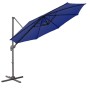 Blauer Svita Ampelschirm aus Aluminium für Garten und Terrasse.