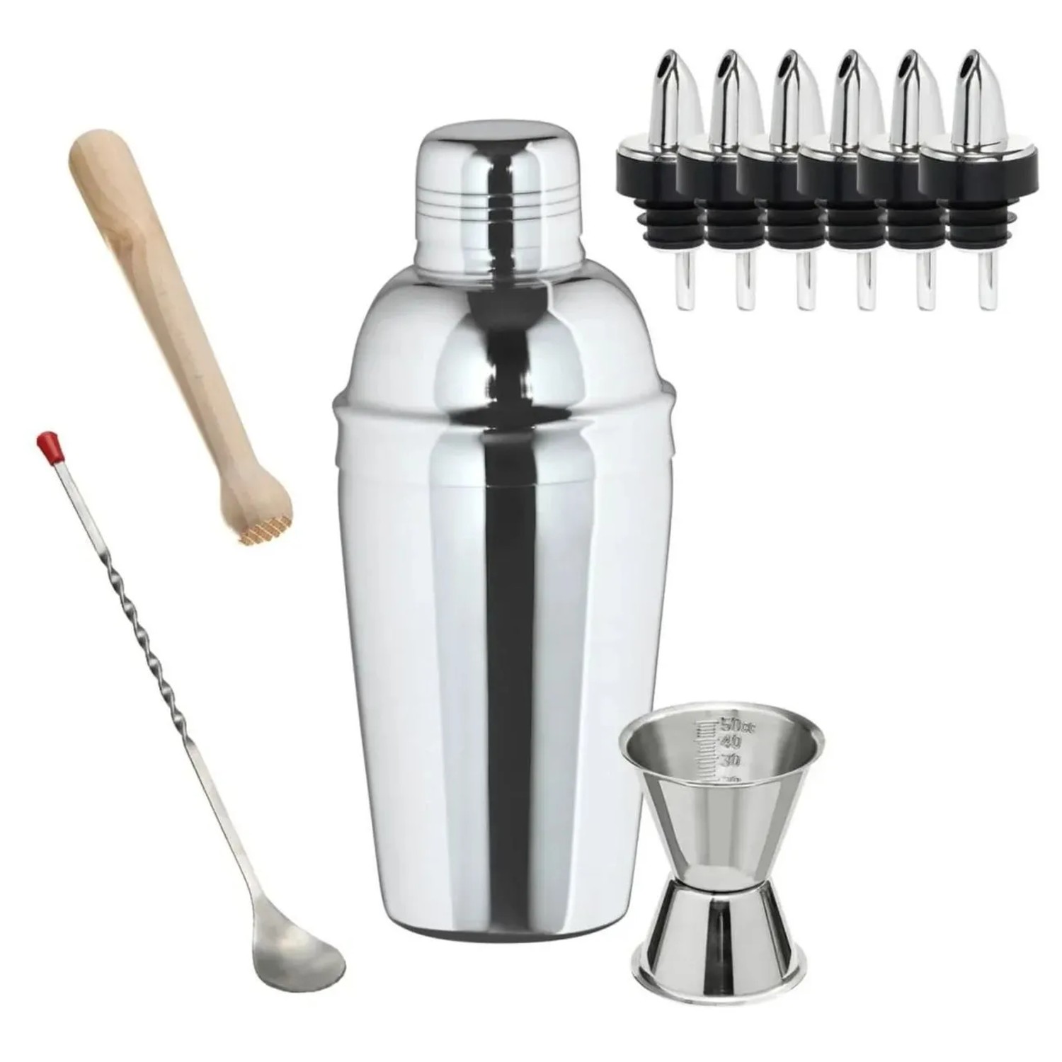 Ich-Zapfe Cocktail-Shaker-Set 3-Teilig Edelstahl Silber