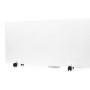 Weiße, mobile Ximax Infrarotheizung mit Rollen und Thermostat, 50x100 cm, 750 Watt.
