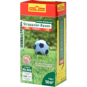 Wolf-Garten Strapazier-Rasen Profi LJ 50, 1 kg Packung für 50 m², strapazierfähiger Rasensamen.