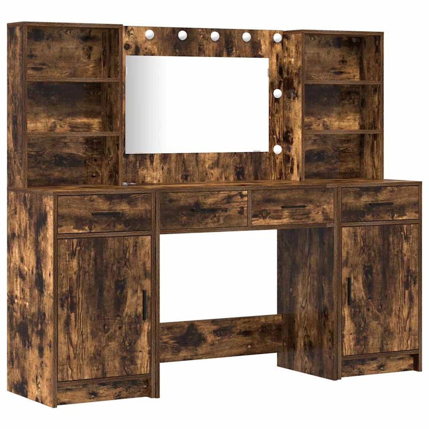 vidaXL Schminktisch Set mit Tür 3-Tlg Geräucherte Eiche Holzwerkstoff 33342 günstig online kaufen