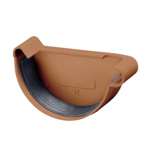 Inefa Rinnenboden rechts, braun, NW 150, für halbrunde Dachrinnen zur Abdichtung.