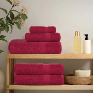 vidaXL Waschhandtücher 4-Tlg FROGN Bordeaux 30x30 cm 100% Baumwolle 136729