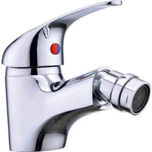 Verchromter Bidet Einhebelmischer Secchia mit klassischem Design und Pop-up Funktion.