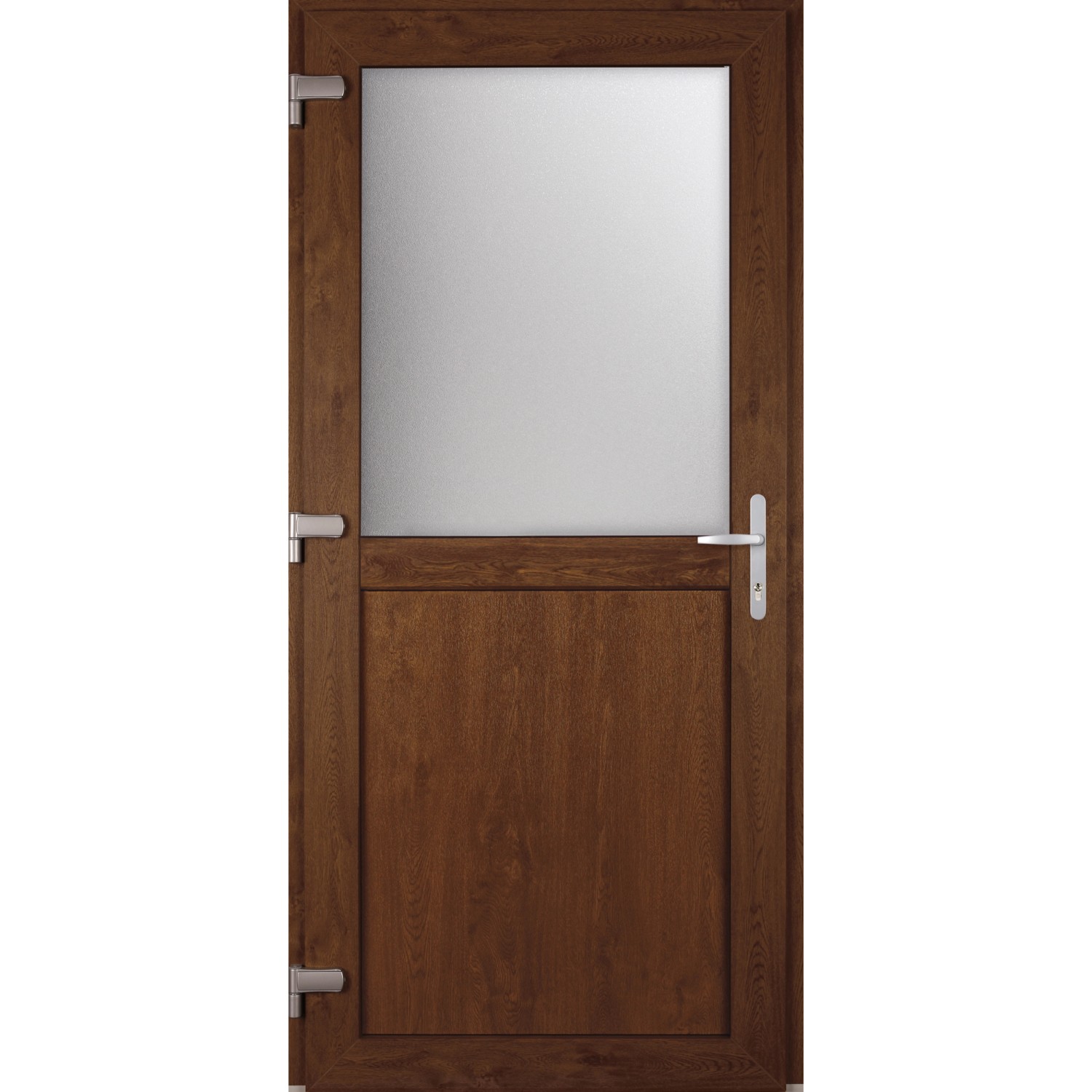 Nebeneingangstür G7402S2 Schwenkhakenschloss Weiß-Oak DIN L auf Maß